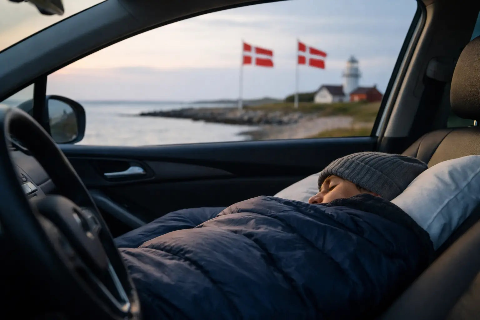 Må man sove i bilen i Danmark?