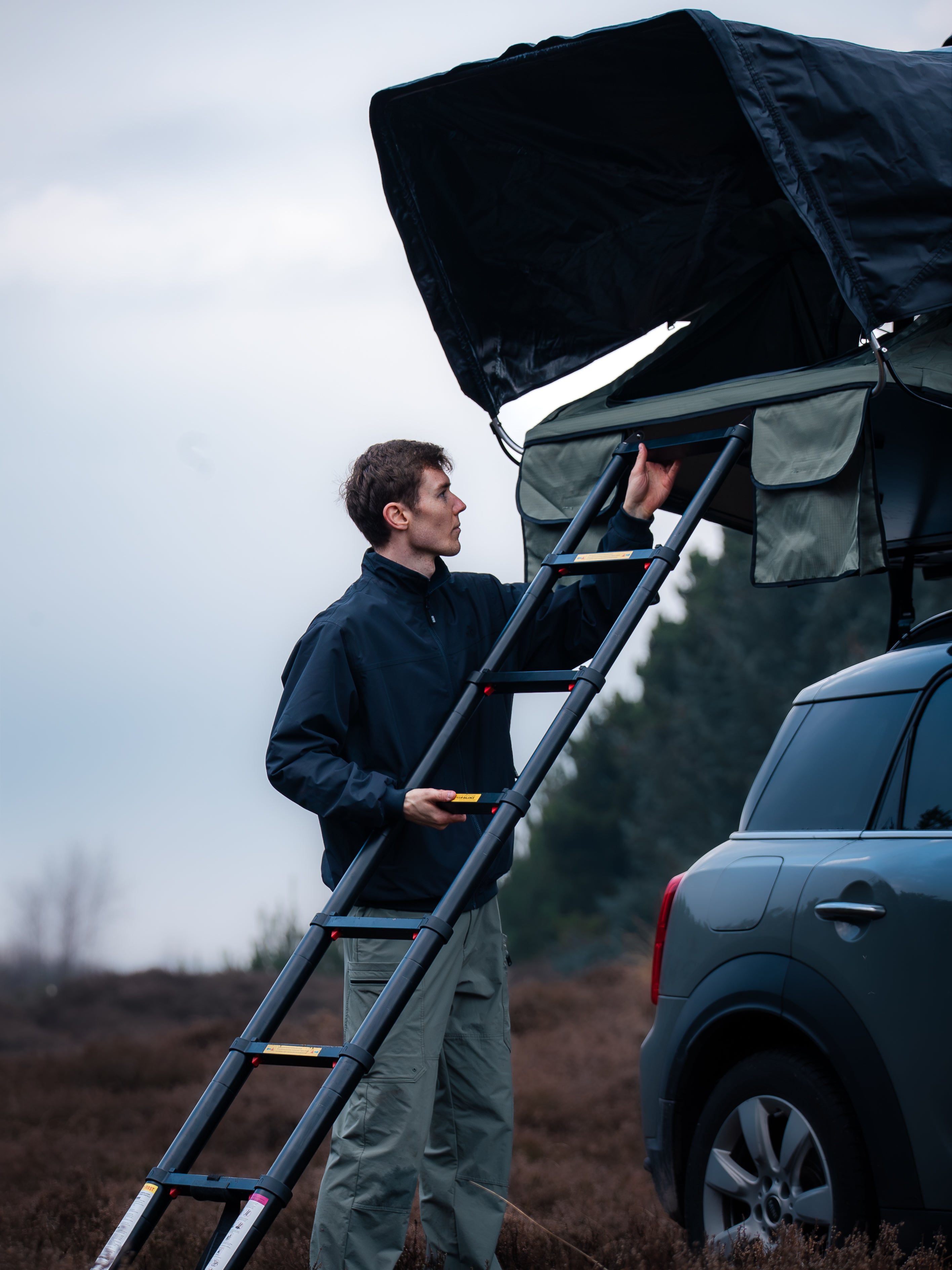 CampBoxi Nest 160 tagtelt - Alt-i-ét tagtelt | Hydraulisk åbning | Integrerede vinduesstænger