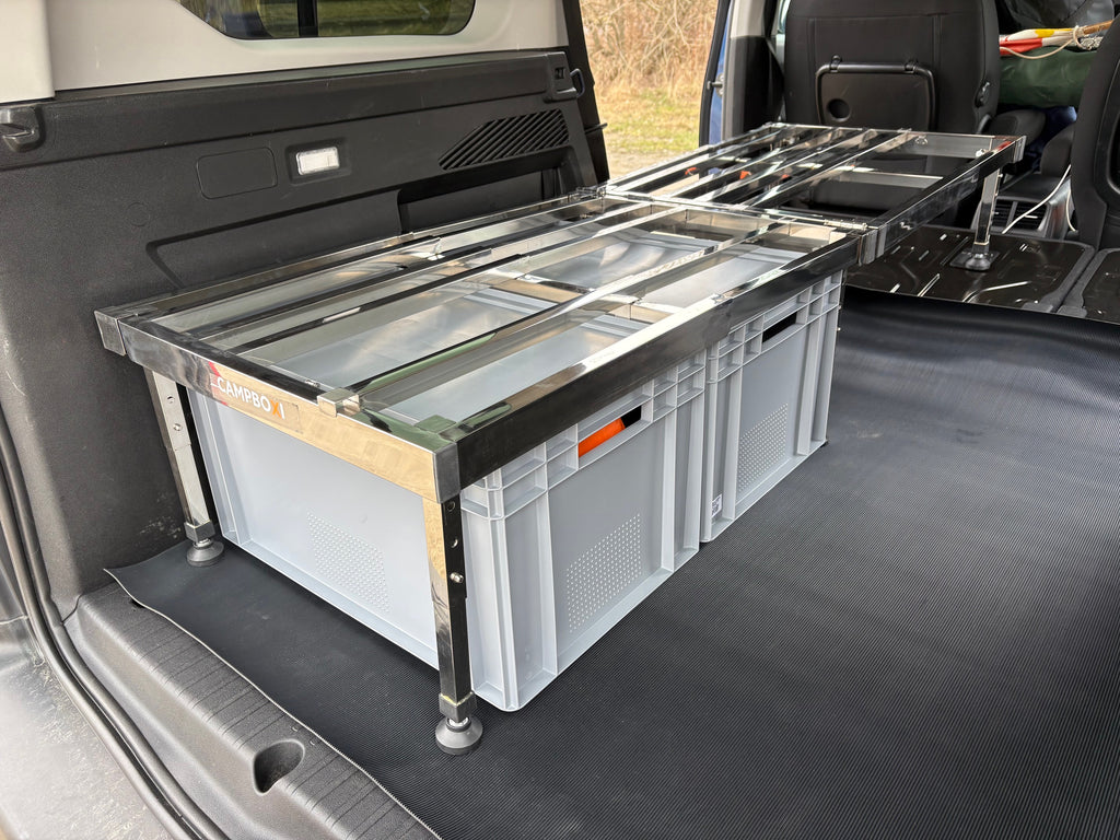 CampBoxi Unifit - Smart justerbar sengeramme til hverdagsbilen